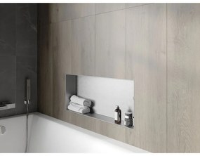 Mexen X-Wall-NR, polička na zapustenie pod obklad bez goliera 75 x 30 cm, oceľová, 1911753010