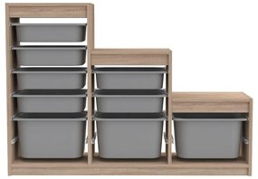 Organizér na hračky Dremonka 9 (dub sonoma + sivá). Akcia -20%. Vlastná spoľahlivá doprava až k Vám domov. 1124324