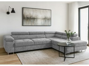 Moderno Meble Pravostranná rozkladacia rohová sedačka Avesta do modernej obývačky - šedá
