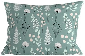 Dekoračná obliečka na vankúš WILD FLOWERS 50x70 cm, mentolová