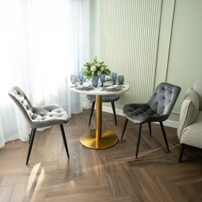 Jedálenská stolička ELIOT VELVET zamatová grafitová / čierne nohy