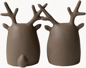 Vianočné dekorácie z keramiky Deer Twins, 2 ks