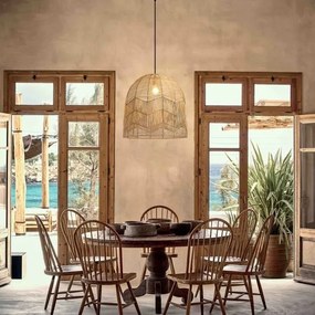 Immax 08263L - Luster na lanku PELO 1xE27/40W/230V pr. 50 cm ratan