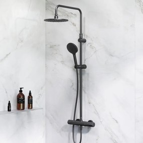 Sprchový systém AM.PM Hit F07TA422 s termostatickousprchovou batériou, čierny