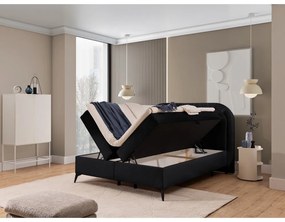 Čierna boxspring posteľ s úložným priestorom 160x200 cm Ornes – Ropez