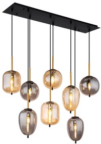 Globo 15345-8A - Luster na lanku BLACKY 8xE14/40W/230V mosadz