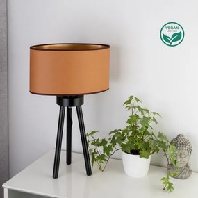 Duolla - Stolná lampa OVAL VEGAN 1xE27/15W/230V pr. 30 cm hnedá