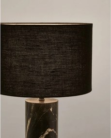 Čierna mramorová stolová lampa s textilným tienidlom (výška 57 cm) Vex – Kave Home