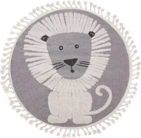 Koberec SKANDI KIDS A1095B sivý / krémový kruh