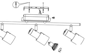 Eglo 30834 - LED bodové svietidlo DAVIDA 1 3xGU10/5W/230V