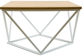 Konferenčný stolík CURVED 60x60 cm biela/béžová