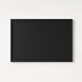 Toptabule.sk  Čierna kriedová tabuľa v čiernom drevenom ráme COLOR 100×150 cm