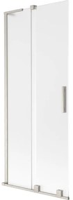 Mexen Velar L, 2-krídlová posuvná vaňová zástena 85 x 150 cm, 8mm sklo námraza, brúsená oceľ, 896-085-003-31-97