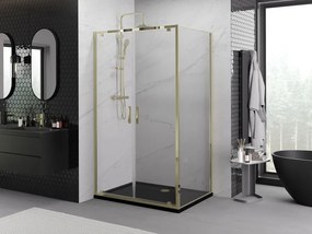 Mexen Exo, výklopný sprchový kút 90 x 95 cm, číre sklo, zlatá, 8182-090-095-50-00