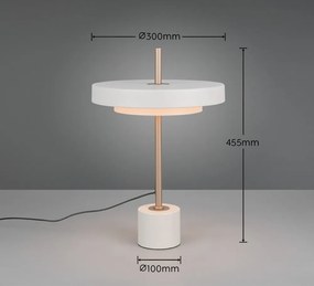 Slonovinová LED stolová lampa so stmievačom (výška 45,5 cm) Keaton – Trio