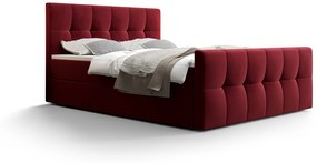 Manželská posteľ  Boxspring 140 cm Macheta (bordová) (s matracom a úložným priestorom). Akcia -20%. Vlastná spoľahlivá doprava až k Vám domov. 1046715