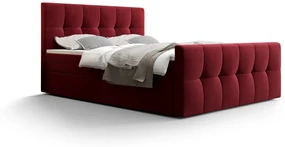 Manželská posteľ  Boxspring 140 cm Macheta (bordová) (s matracom a úložným priestorom). Akcia -20%. Vlastná spoľahlivá doprava až k Vám domov. 1046715