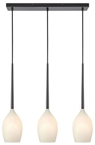 Biele/čierne závesné svietidlo so skleneným tienidlom Salut – Markslöjd