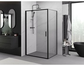 Mexen Exo, sprchovací kút s krídlovými dverami 100 x 70 cm, 6mm číre sklo, čierny profil, 817-100-070-70-00