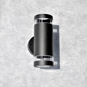 Vonkajšie nástenné svietidlo RINO 2xGU10/12W/230V IP54 čierna