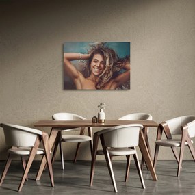 Sklenený obraz - Portrét mladej ženy (70x50 cm)