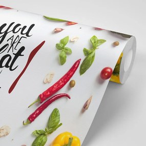 Samolepiaca tapeta s nápisom - You are what you eat - 150x100