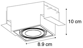 Sada 6 zapustených bodových svetiel bielych GU10 naklápateľných bez rámu - Oneon