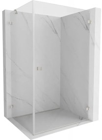 Mexen Lunar-B pravostranný výklopný sprchový kút 85 x 80 cm, číre sklo, brúsená oceľ, 832-085-080-97-00-P