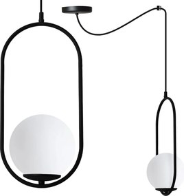 Závesné svietidlo Florence Spider, 1x biele sklenené tienidlo, b, U