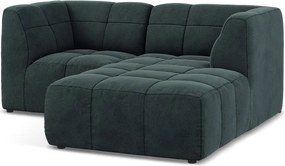 Modrá zamatová rohová pohovka (pravý roh/s leňoškou) Aloha – Makamii