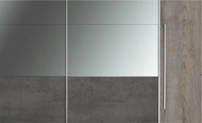 Sconto Šatníková skriňa s kombinovanými dverami MERWIN dekor dub/antracitová
