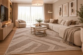 Koberec Benita 095A D.BEIGE/CREAM rozmery koberec: 80x150 cm