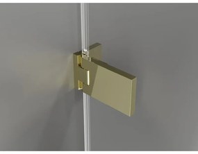 Mexen Lunar-F Duo, skladací sprchový kút 90 x 90 cm, 8mm číre sklo, zlatý profil, 836-090L-090P-50-00