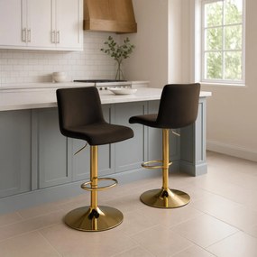 Barová stolička Hoover zamat - hnedá