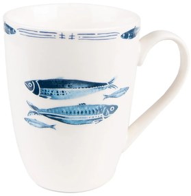 Porcelánový hrnček s rybkami Fish Blue - 12 * 9 * 11 cm / 330 ml