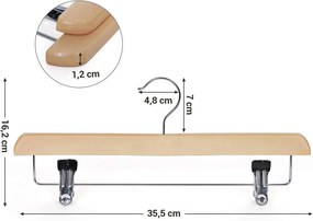 SONGMICS Drevené vešiaky so sponami na nohavice 8 kusov