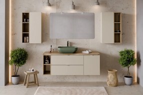 Závěsná skříňka pod umyvadlo Dalia Cashmere Nature s deskou 80 cm kašmírová/dub cremona