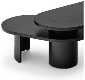 Čierny konferenčný stolík v dekore jaseňa 120x50 cm Nori - Teulat