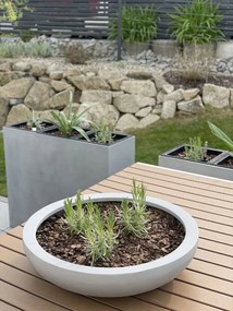 Okrasná miska PLANA, sklolaminát, Ø 54 cm x výška 14 cm, betón design