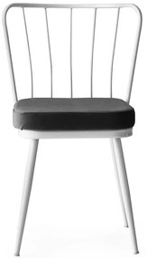 Bielo-čierne kovové jedálenské stoličky v súprave 2 ks Yildiz – Kalune Design