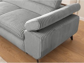 Svetlosivá menčestrová rohová pohovka (ľavý roh/do L) Marbeya – Ropez