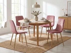 Ružová zamatová stolička TURIN