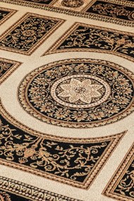 Hanse Home, Kusový koberec Herat 105989 Black Cream, 80x120, čierna, chodba / predsieň