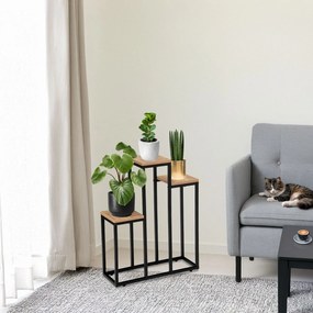 Stojan na květiny Agras světle hnědý/černý