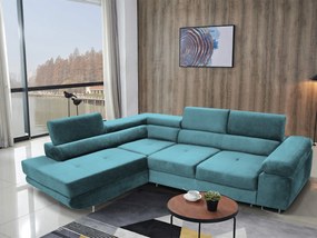 Rohová sedacia súprava Ascend L (blankytná) (L). Akcia -20%. Vlastná spoľahlivá doprava až k Vám domov. 1061858