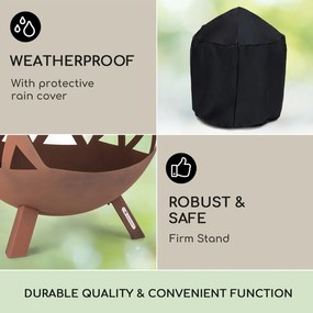 Blumfeldt Colima, ohnisko, Ø 66 cm, guľovitý tvar, rošt na drevené uhlie, popolník