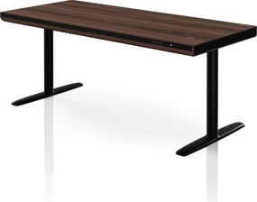 Elektrický písací stôl sit-stand so zásuvkou a bezdrôtovou nabíjačkou Qi čierny/orech, 1600 mm: ELLIS