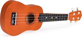 ECOTOYS detské drevené ukulele 4 nylonové struny, 12 pražcov, pre 3+ rokov