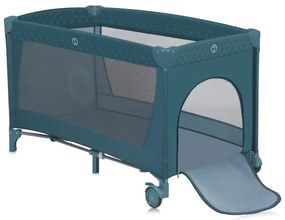 Lionelo - Cestovná postieľka FLOWER zeleno-tyrkysová