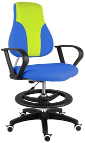 Detská rastúca stolička Neoseat KINDER — látka, modrá / reflexná zelená